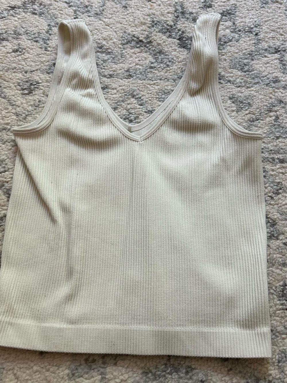 Rue21 Ribbed V-Neck Tank Top - Cream